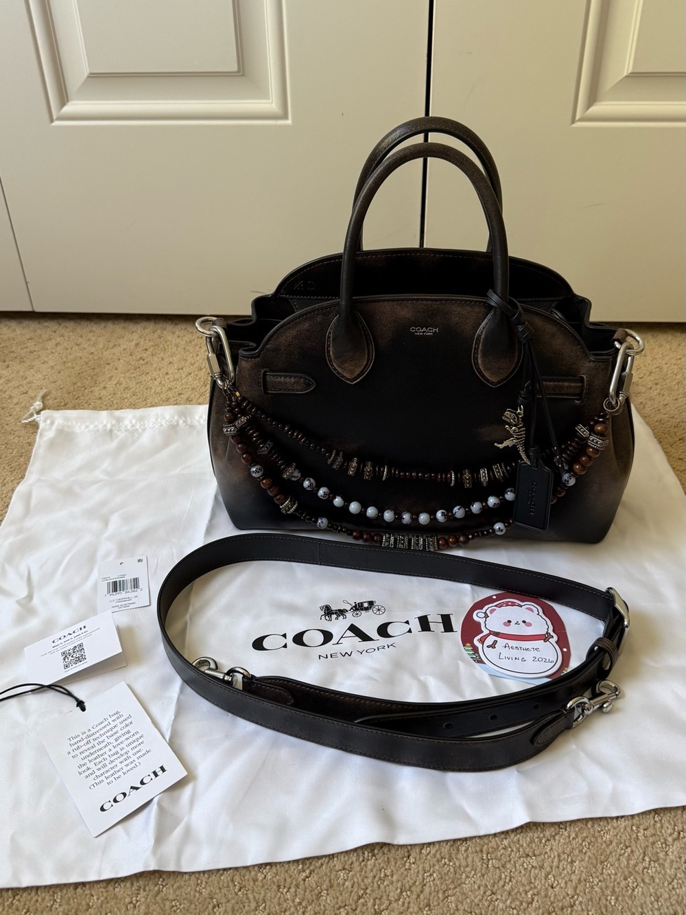 Coach Empire Carryall 28 in Loved Leather - Picture 10 of 13